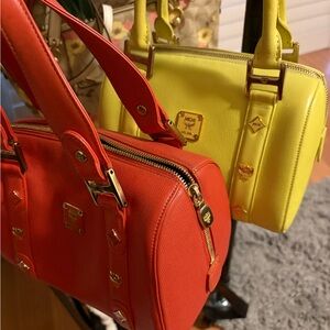 MCM Women's Orange Leather Handbag